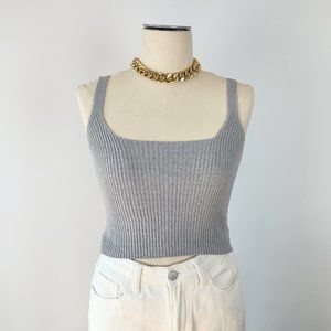 Vintage Grey Rib Knit Tank